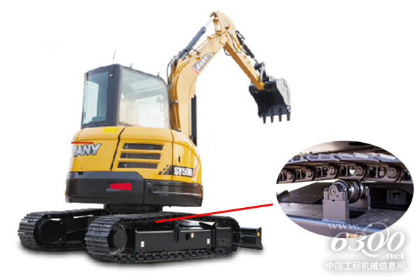 ▲ 三一SY50U采用三一专供的<a href=//product.d1cm.com/brand/kubota/ target=_blank>久保田</a>发动机
